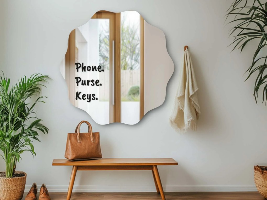 Naklejka na lustro S31 – Phone. Purse. Key.