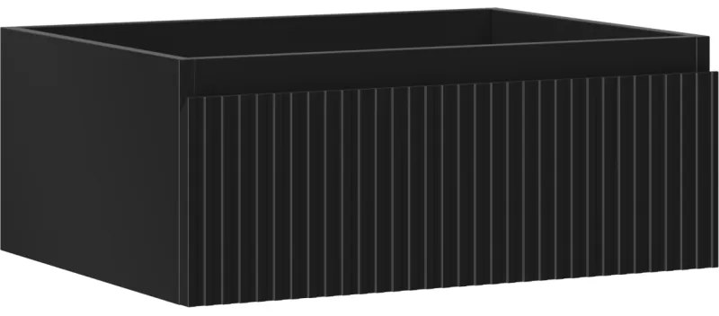Mexen Rivel szafka łazienkowa podumywalkowa 60 cm, 1 szuflada, ryflowana , czarna mat - 91A20-06023-1-BF71