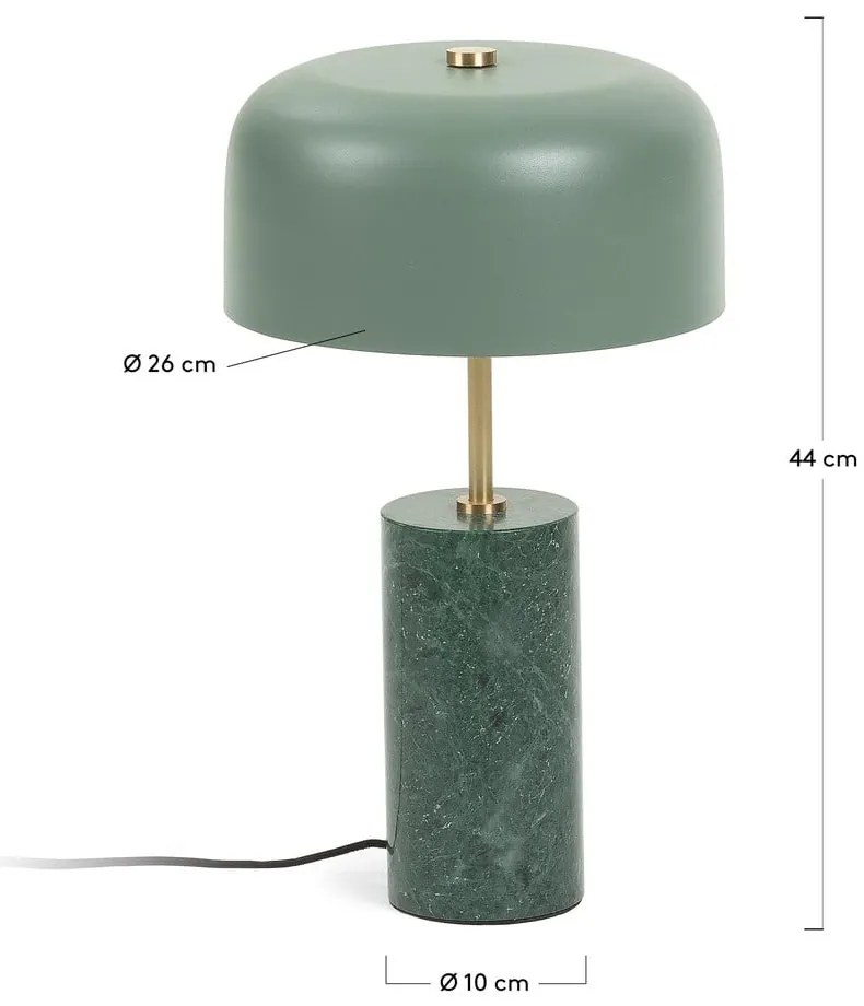 Zielona lampa stołowa Kave Home Biscane