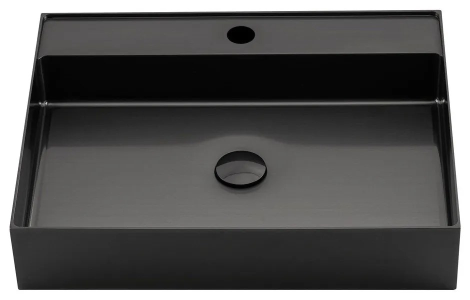Czarna umywalka ze stali nierdzewnej 55x42 cm Aurum – Sapho
