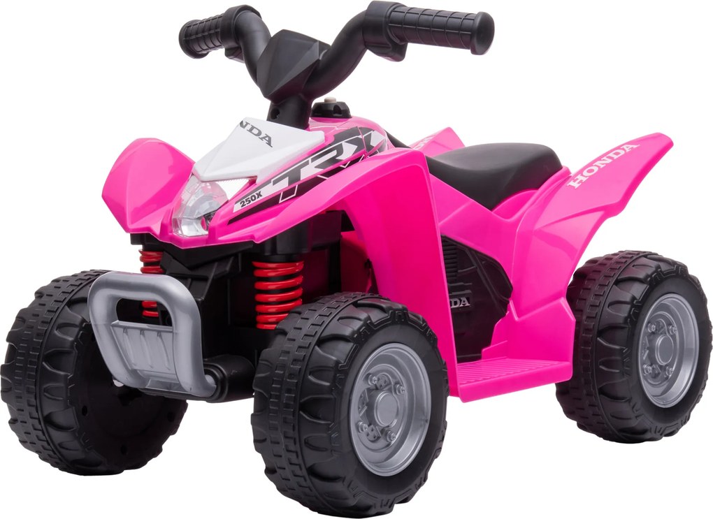 AIYAPLAY Elektryczny quad dla dzieci, oświetlenie LED, klakson, szerokie opony, wygodne siedzisko, antypoślizgowe uchwyty, różowy | Aosom PL