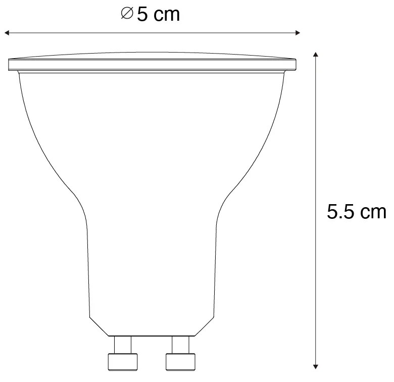 Zestaw 5 ściemnialnych żarówek LED GU10 z czujnikiem zmierzchu 3W 200 lm 2200K