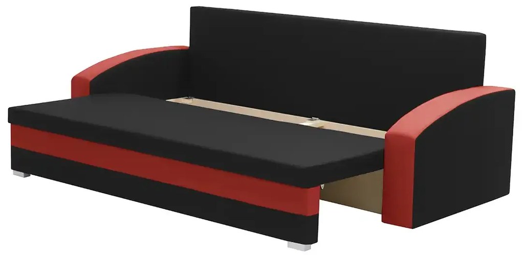 Kanapa sofa 3 os z funkcją spania EKO Jasny beżowy/Czarny