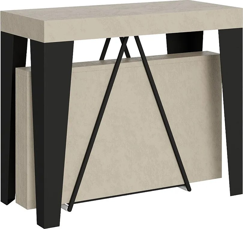 Konsola rozkładana 90x40/300 cm Algo kaszmir rama w kolorze antracytu