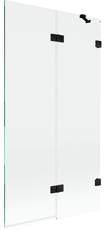 Mexen Lunar parawan nawannowy 2-skrzydłowy prawy 100 x 150 cm, transparent, czarny - 897-100-100-70-00-P