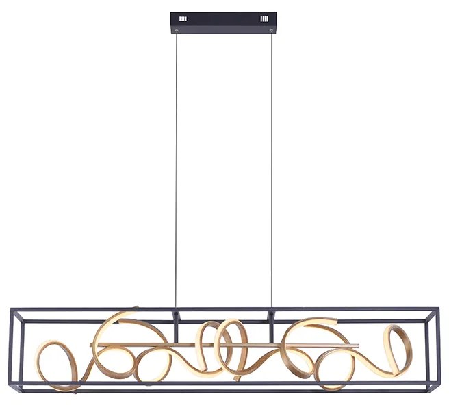 Designerska lampa wisząca czarna ze złotem, ściemniana, w tym LED - Krisscross CageDesignerski Oswietlenie wewnetrzne