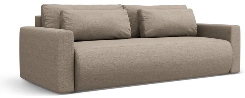 Jasnobrązowa rozkładana sofa ze schowkiem 238 cm Belfast – Cosmopolitan Design