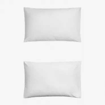 Pack 2 Poszewek Na Poduszki Z Satyny 300 Nitek Sampras Biała & 50 X 75 Cm - Sklum