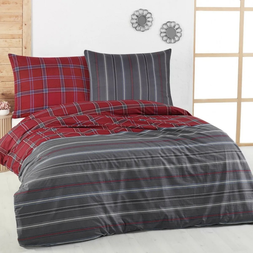 Kvalitex Pościel bawełniana Delux Campus szary, 220 x 200 cm, 2 szt. 70 x 90 cm, 220 x 200 cm, 2 szt. 70 x 90 cm