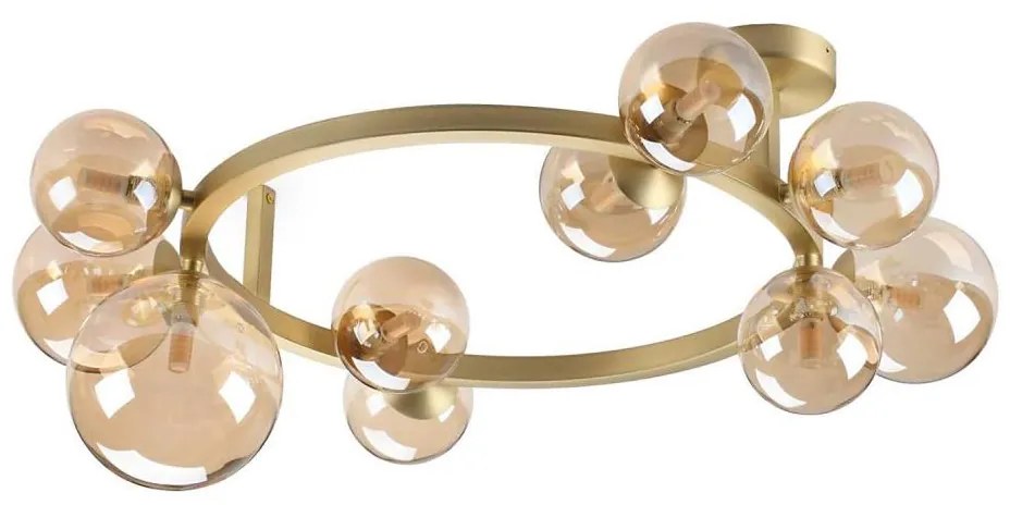 Ideal Lux - LED Żyrandol natynkowy PERLAGE 10xG9/3W/230V śr. 70 cm złoty/dymny