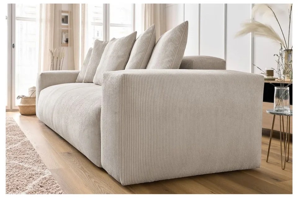 Kremowa sztruksowa sofa 280 cm Voltaire – Bobochic Paris