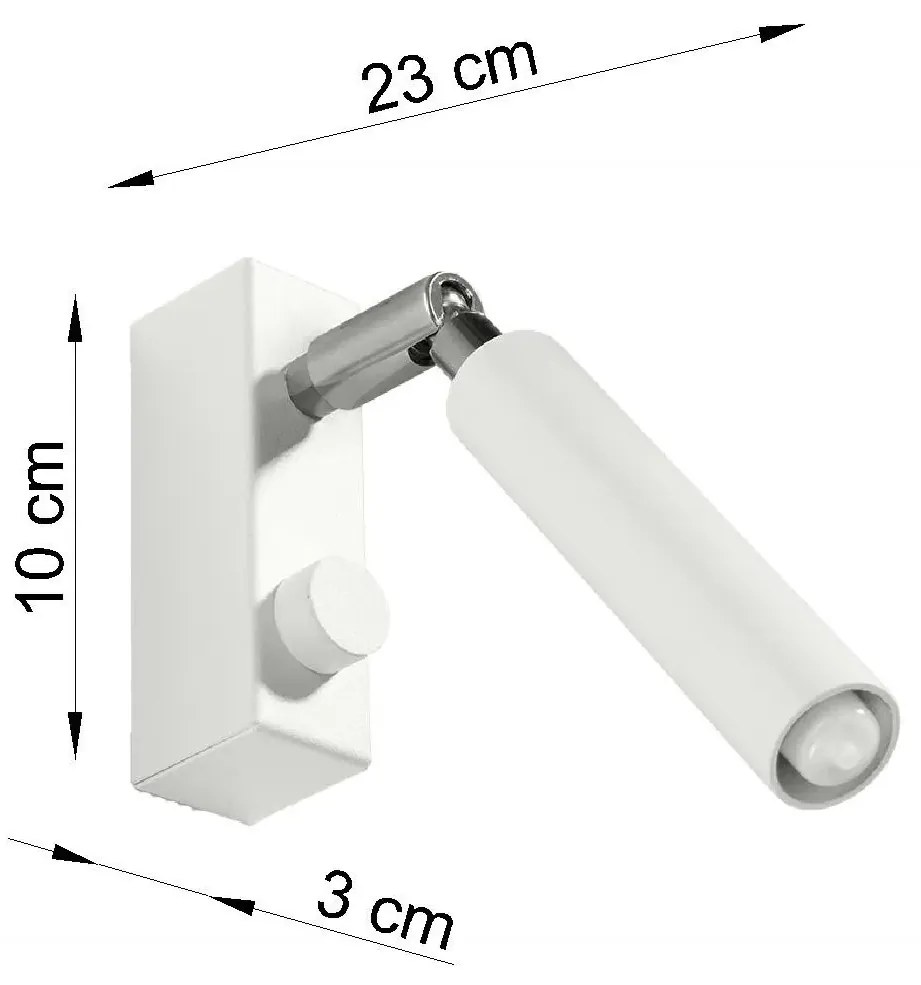 Biały kinkiet tuba z regulacją - EX718 Palo