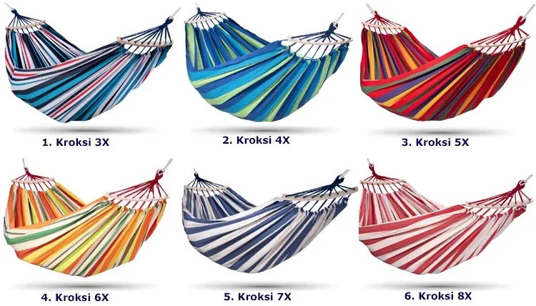 Dwuosobowy hamak ogrodowy w paski - Pikos 6X