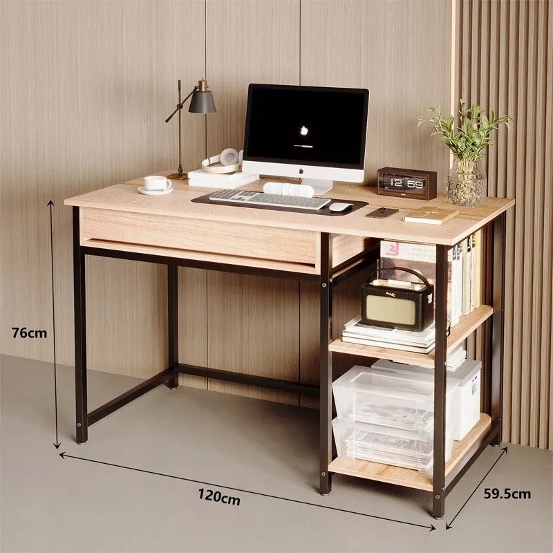 Biurko industrialne brązowe - 120 cm