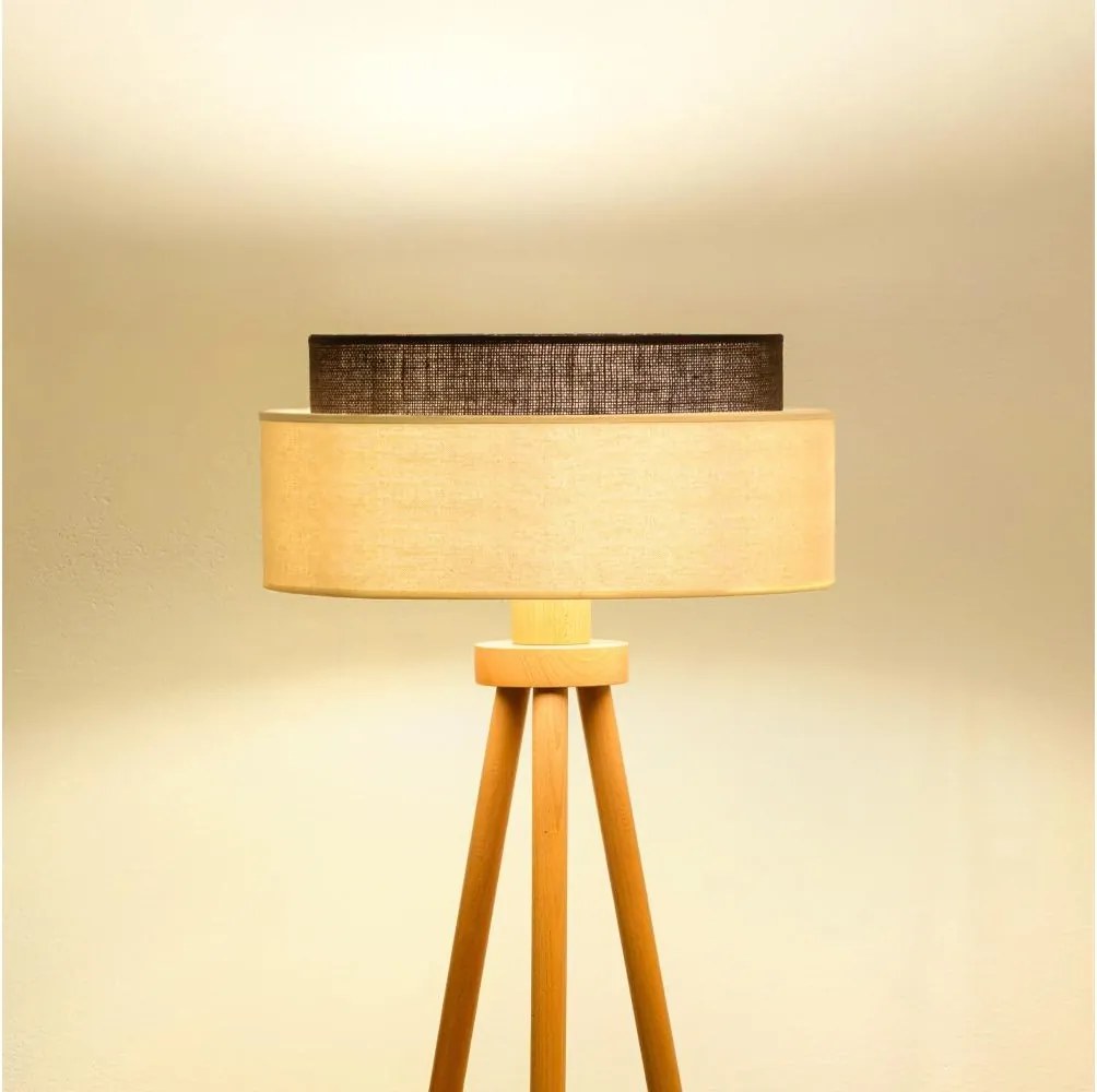 Brilagi - Lampa stojąca LED BOHO STYLE 1xE27/15W/230V kremowa/brązowa