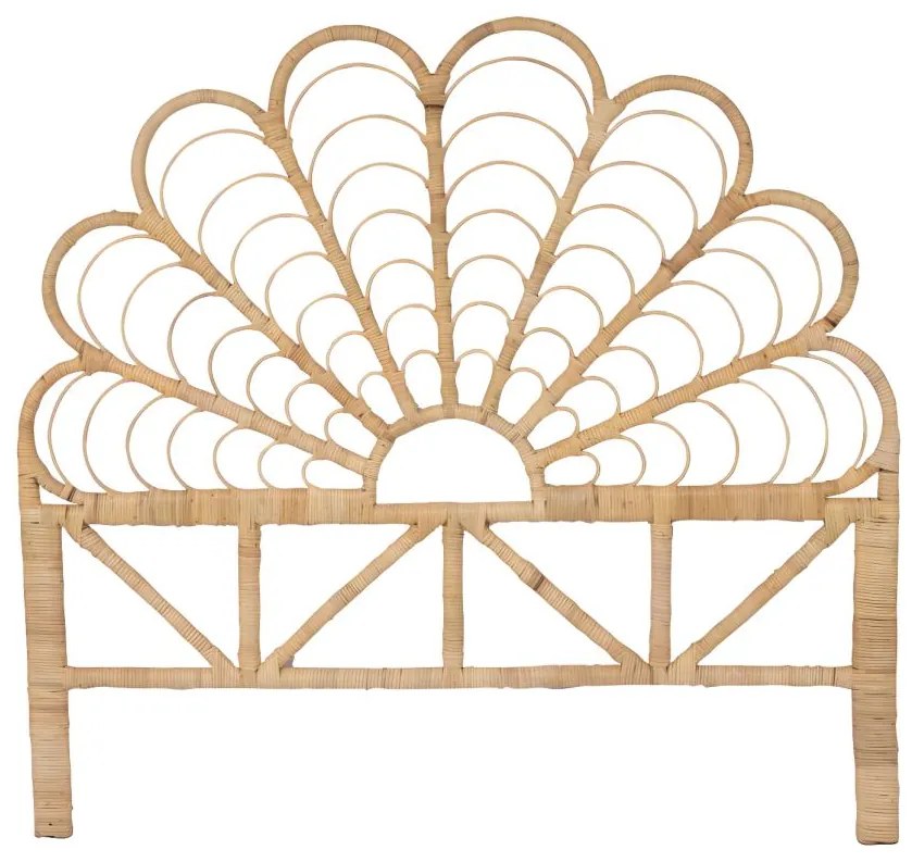 Zagłówek łóżka 140 cm - Rattan - Naturalny - FLOSIA
