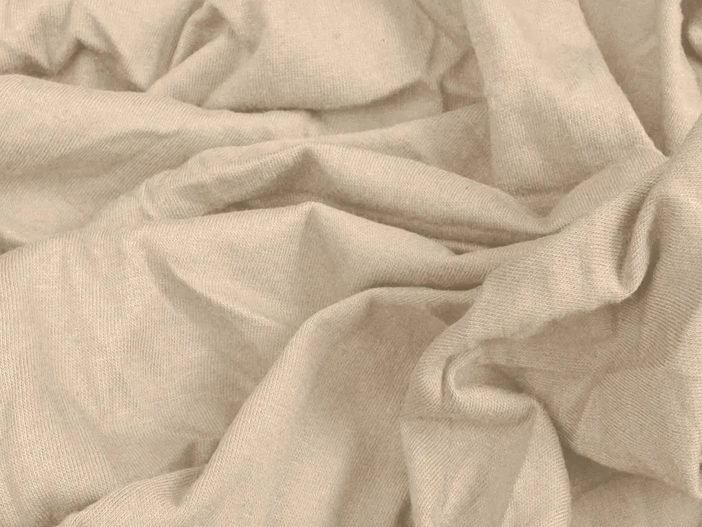 PrzytulneMieszkanie.pl Prześcieradło jersey jasnobeżowe 90 x 200 cm