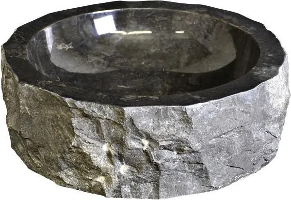 DIVERO umywalka z kamienia naturalnego - czarny marmur