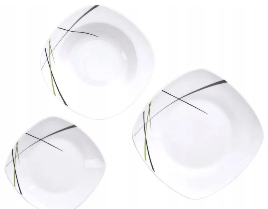 18-częściowy zestaw porcelanowych talerzy Orion Green