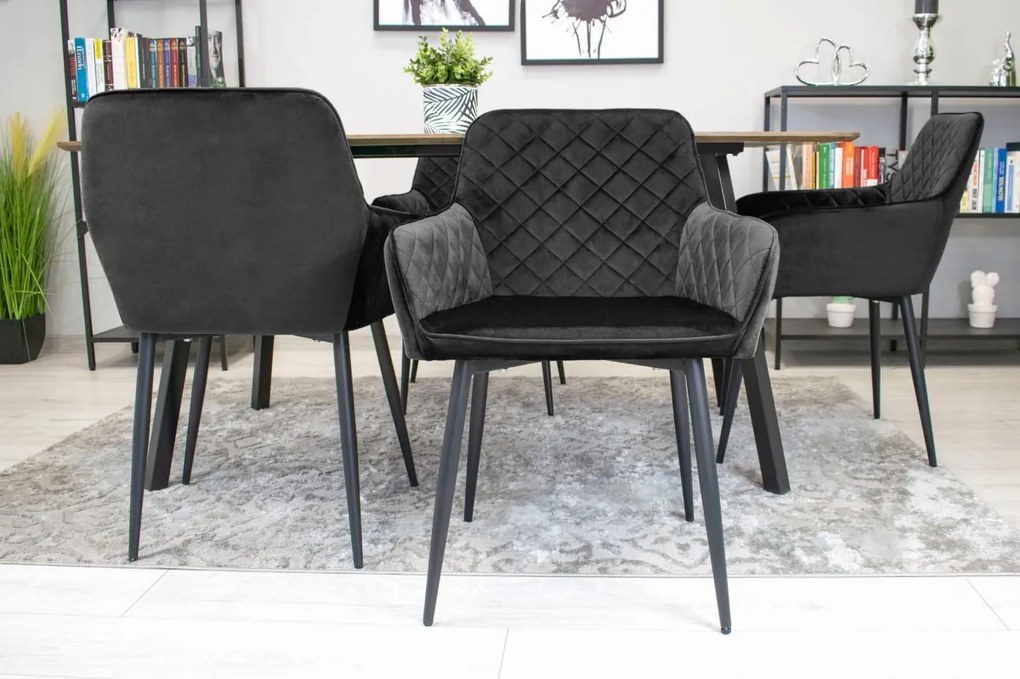 PROMOCJA Czarny aksamitny krzesło NOLA II. jakość.