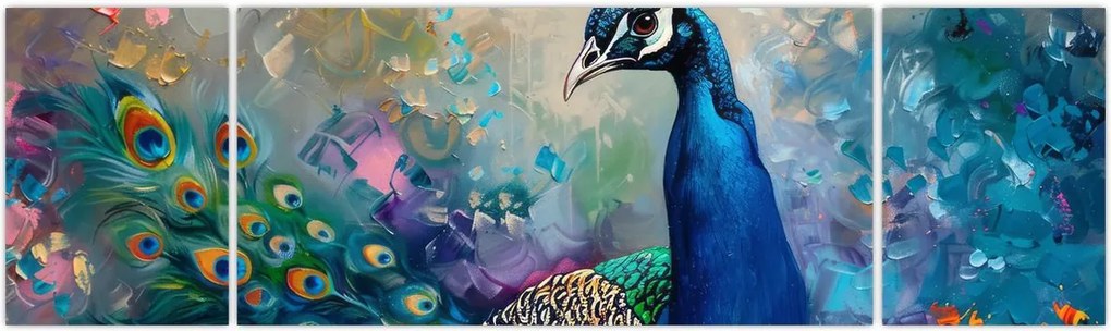 Obraz - Malowanie pawia (170x50 cm)