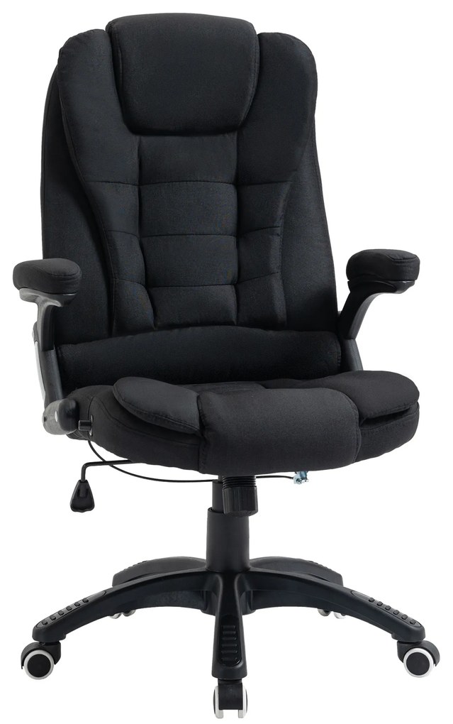 Vinsetto Fotel biurowy obrotowy ergonomiczny z pianką i materiałem lnopodobnym szary | Aosom PL