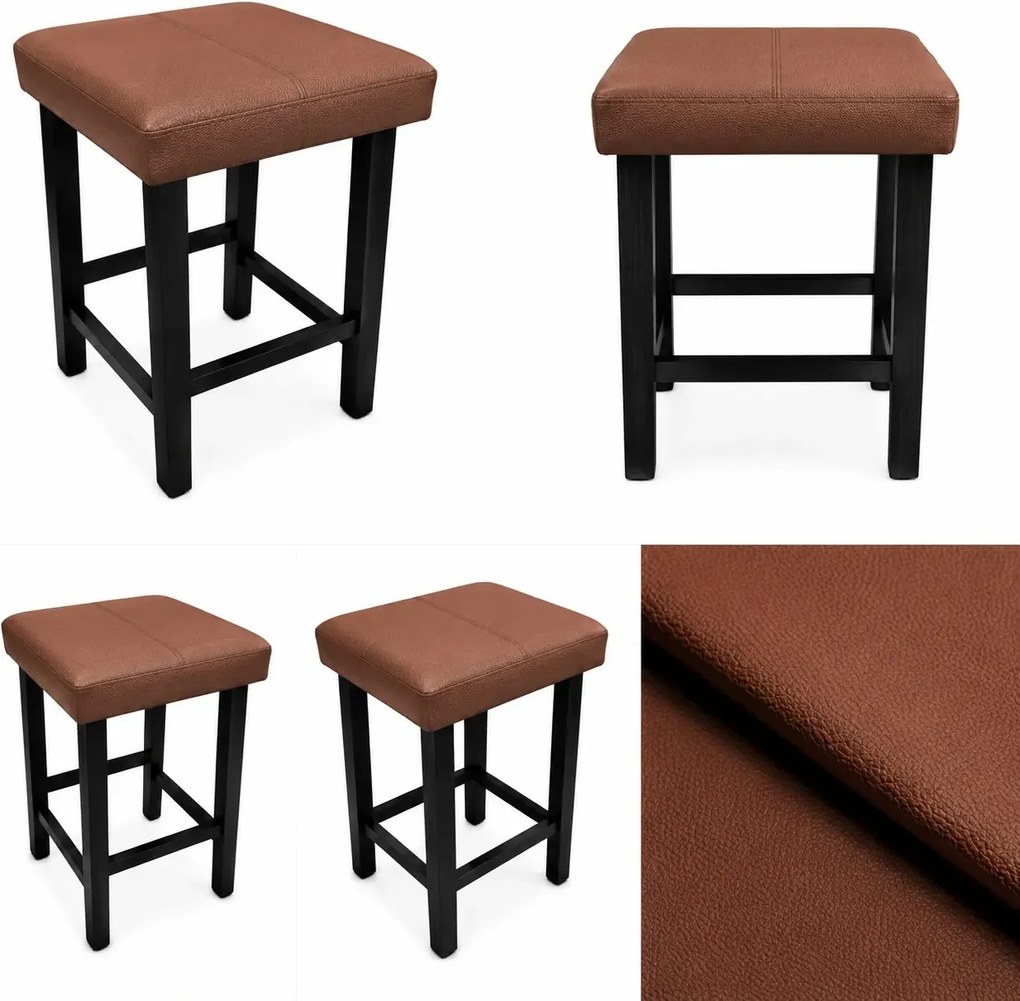 Taboret Klasyk 45cm Stołek Loft Eko-skóra D3