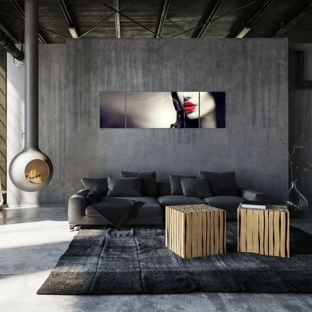 Obraz - Tajemnicza kobieta (170x50 cm)