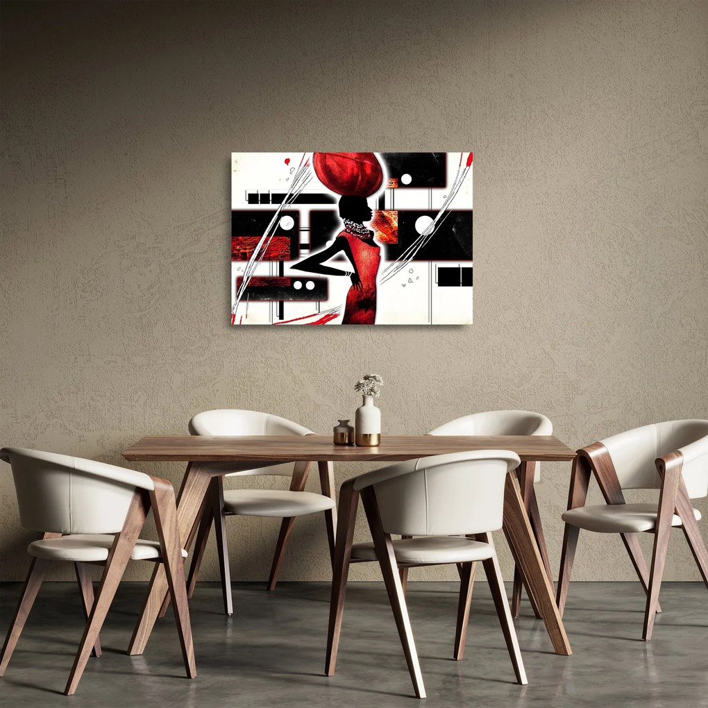 Obraz na szkle obrazu starożytnej damy (70x50 cm)