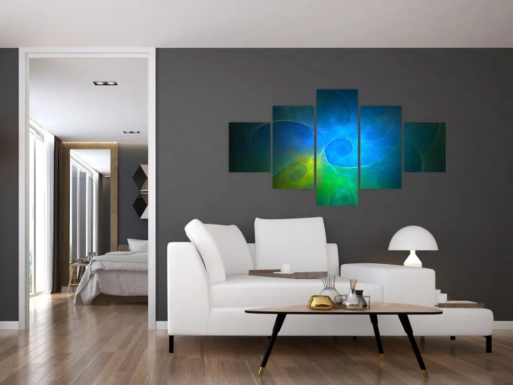 Obraz niebieskiej abstrakcji (125x70 cm)