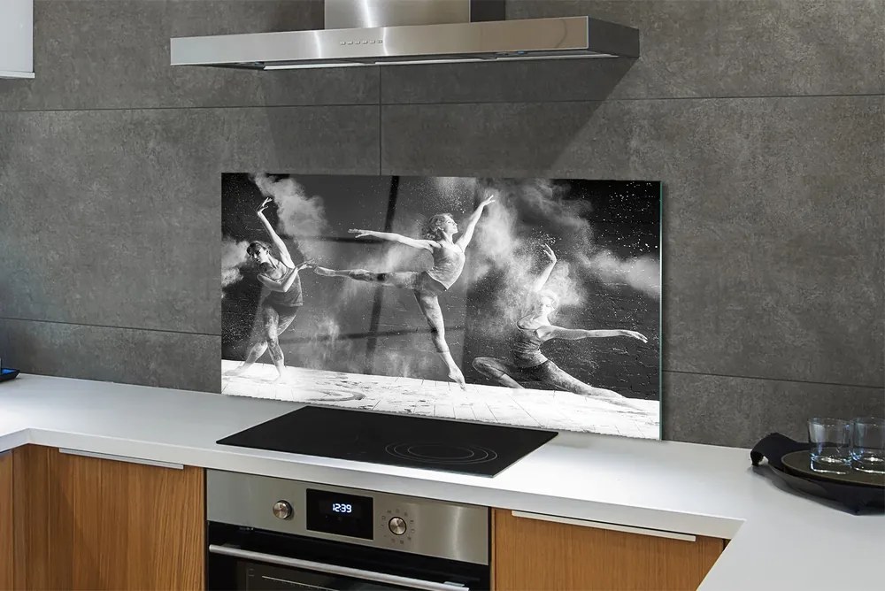 Panel szklany do Kuchni Taniec Baletowy w Oparach Dymu