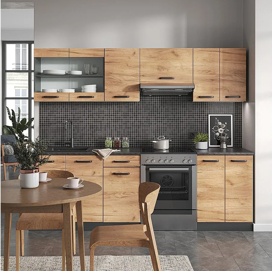 Moduł kuchenny złoty dąb power/antracyt 240x60x81.6 raul