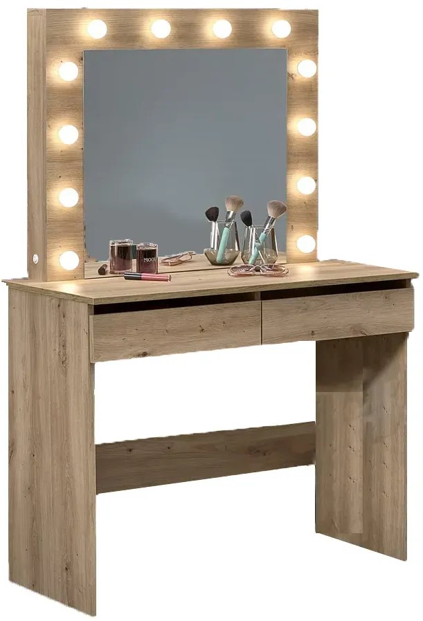 Toaletka z lustrem i oświetleniem led dąb artisan F7-W19