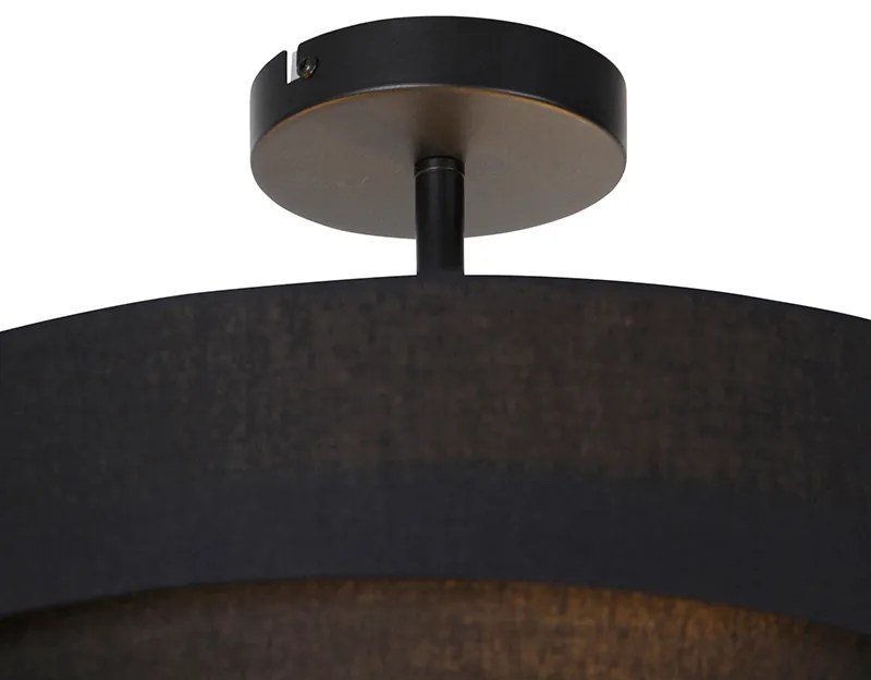 Nowoczesna lampa sufitowa czarna 45 cm 3-światła - Drum Trio Nowoczesny Oswietlenie wewnetrzne
