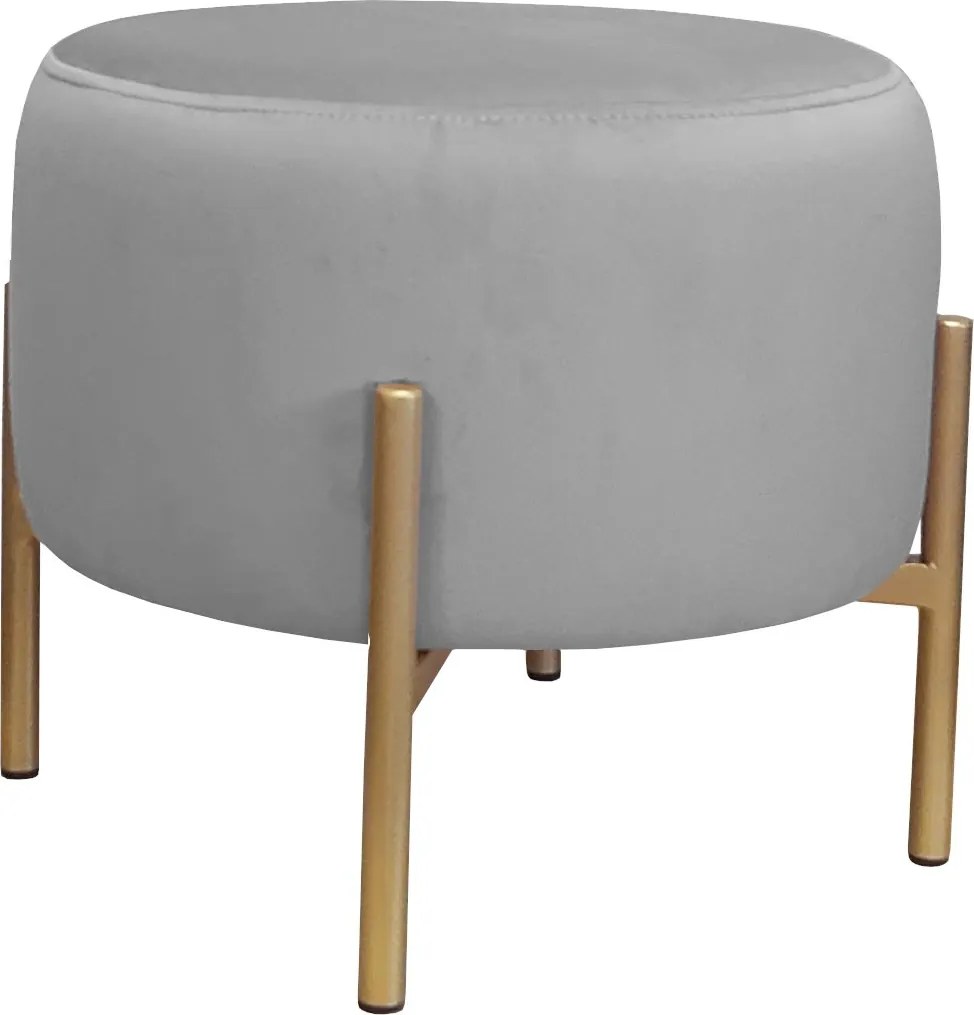 Pufa OLA loft ławka podnóżek metal : Kolor Stelaża - Złoty, Kolor tkaniny - VELVET - MG17, Typ tkaniny - Velvet
