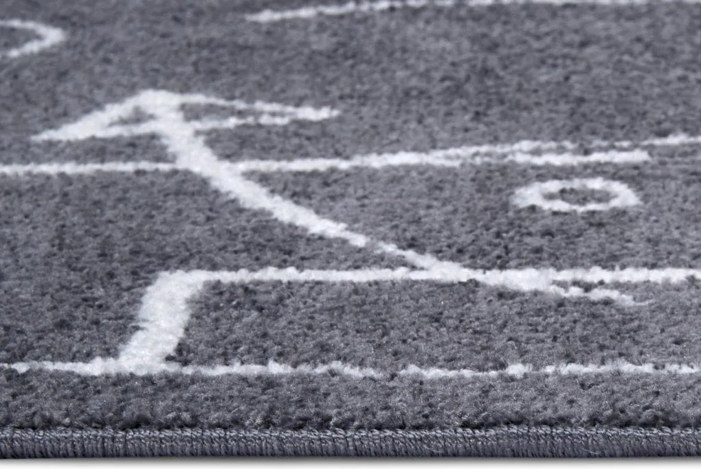 Dywan dziecięcy Adventures – Boisko Plan Gry ciemny szary 120 cm x 170 cm Atest Oeko-Tex