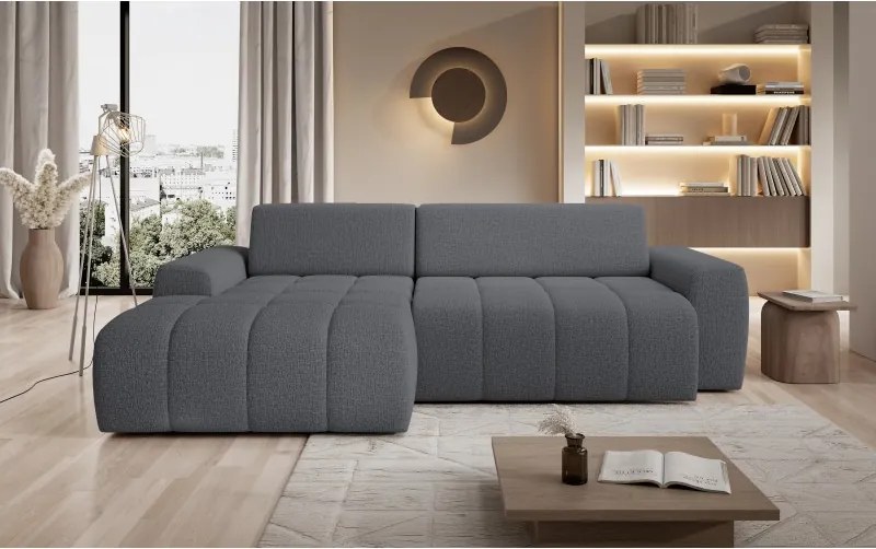 Narożnik SAVIO Lewostronny z Elektryczną Regulacją wolnostojący tkanina KANSAS 15 Szary WERSAL