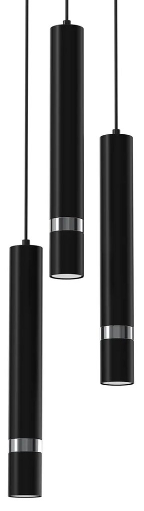 Lampa wisząca JOKER BLACK/CHROME 3xGU10, na kole