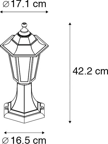 Lampa zewnętrzna antyczne złoto 42 cm IP44 - New Haven