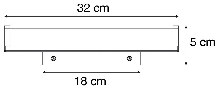Lampa ścienna czarna 32 cm IP44 - Cascada Nowoczesny Oswietlenie wewnetrzne