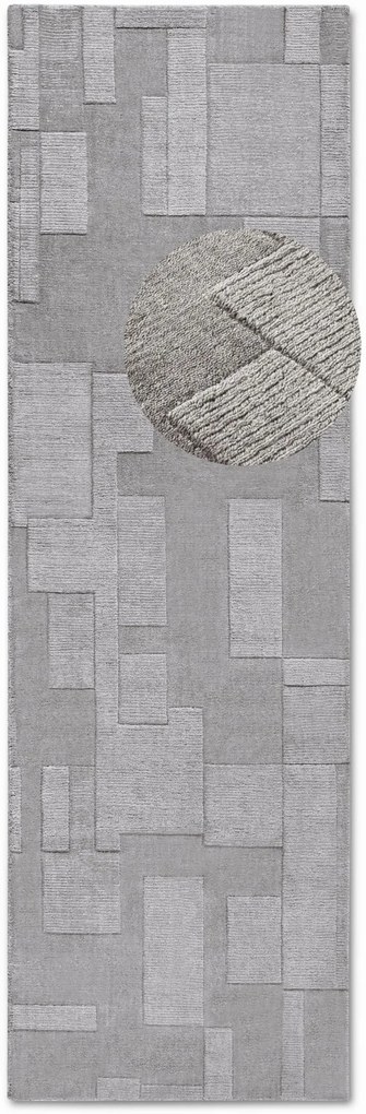 Dywan wełniany Villeroy & Boch Wilhelmine szary 80 cm x 250 cm