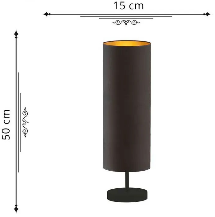 Lampa stołowa walec na złotym stelażu - EX961-Sydnel - 5 kolorów