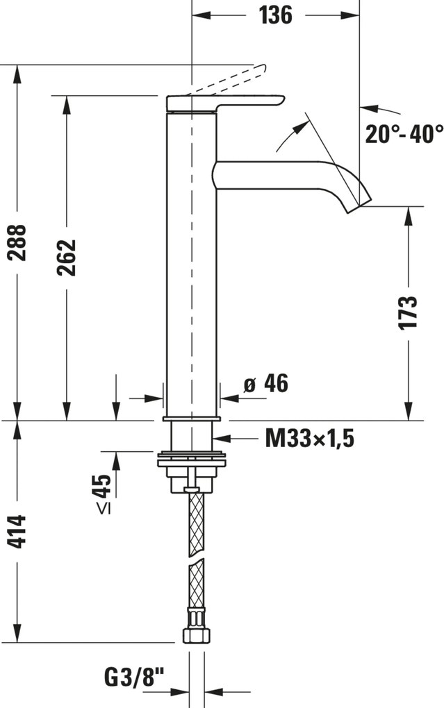 Duravit C.1 Einhebel-Waschtischmischer L