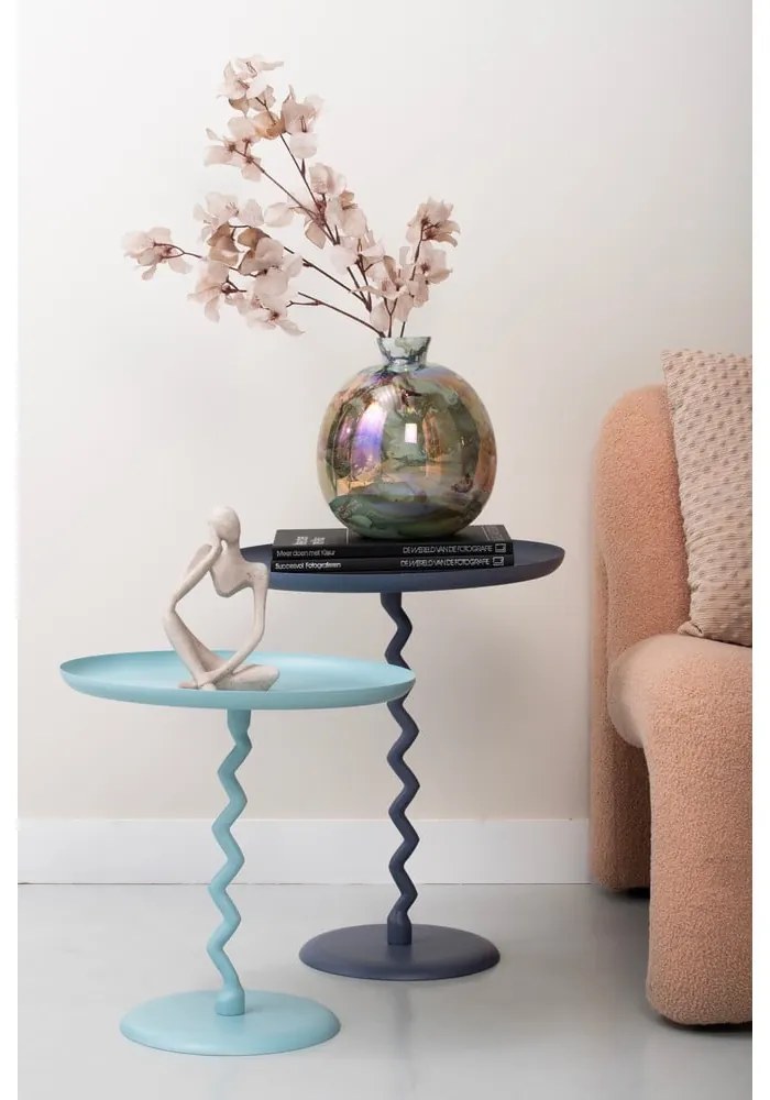 Metalowy okrągły stolik ø 40 cm Zig Zag – Leitmotiv
