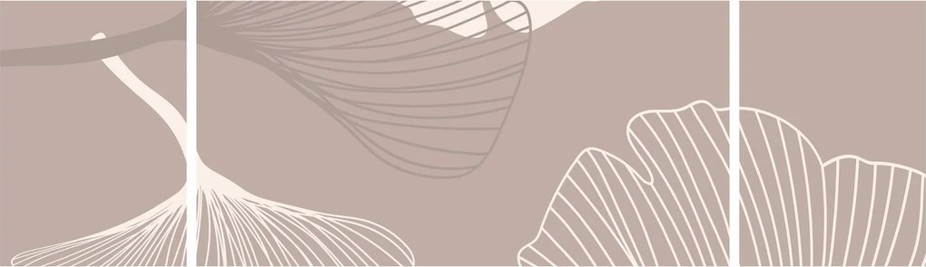 Obraz - Beżowe liście N⁰1 (170x50 cm)