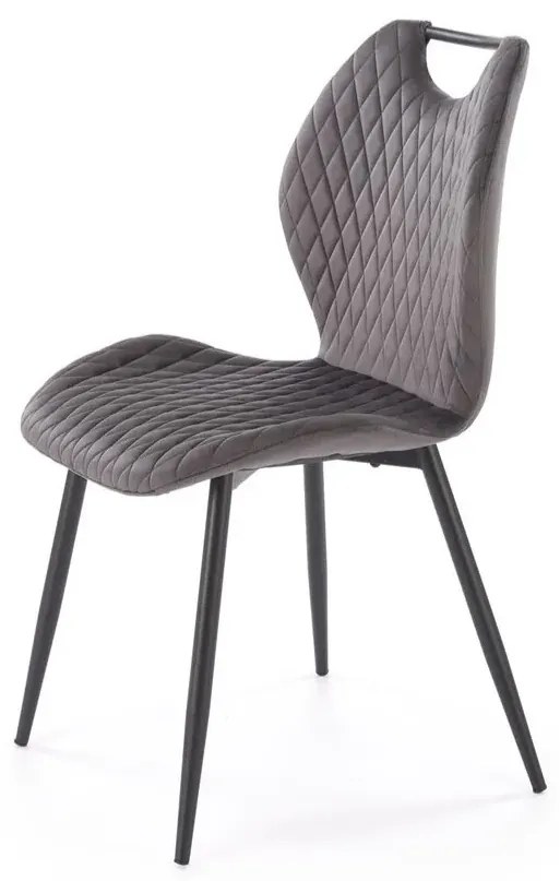 Krzesło tapicerowane K569 VELVET szare HALMAR