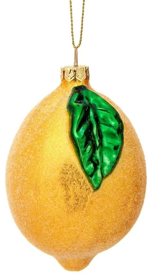 Szklana ozdoba świąteczna wykonana ręcznie ø 6 cm Shimmering Lemon – Sass &amp; Belle