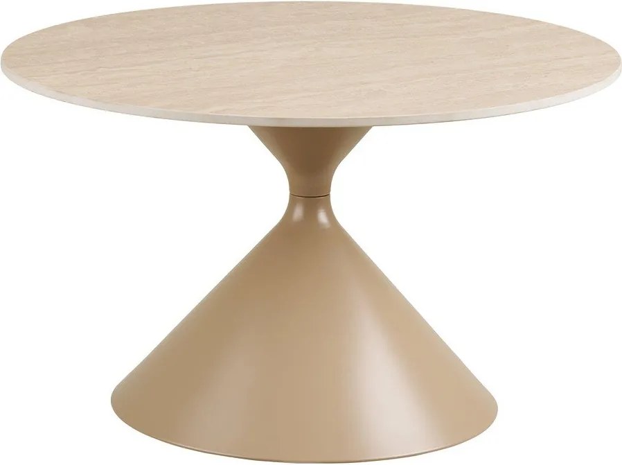 Beżowy okrągły stolik z ceramicznym blatem ø 70 cm Annecy – House Nordic