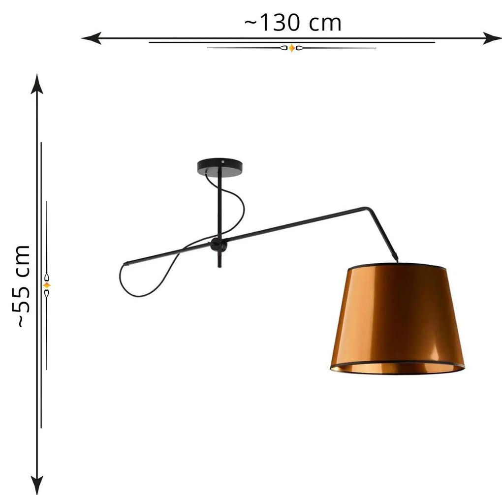 Miedziana lampa wisząca z ruchomym ramieniem - EX231 L6-H45