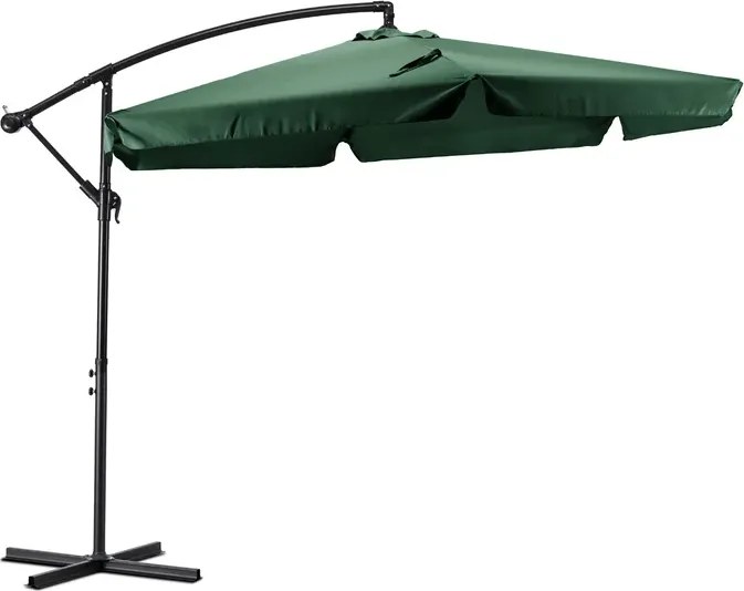 Parasol Ogrodowy Składany AKRON 300 cm Zielony Regulowany Na Taras